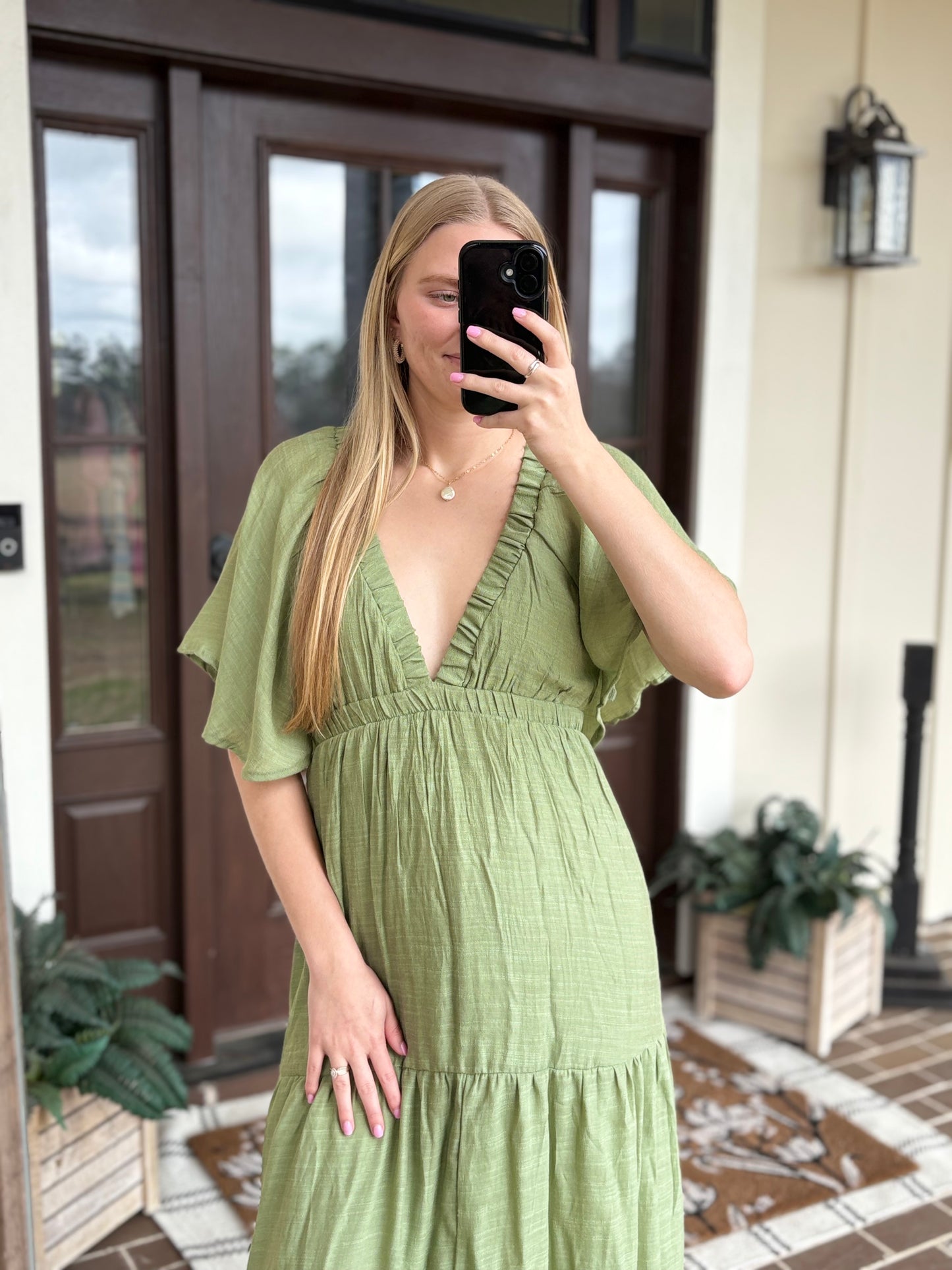 Light Olive Flowy Maxi