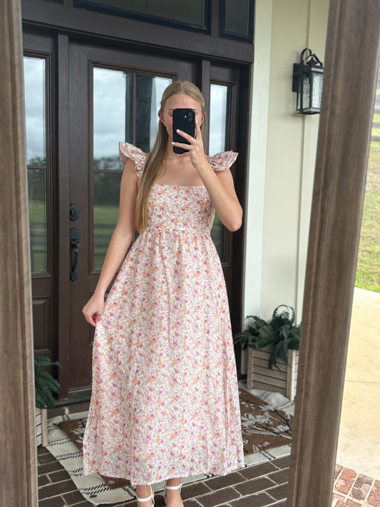 Blush Floral Midi
