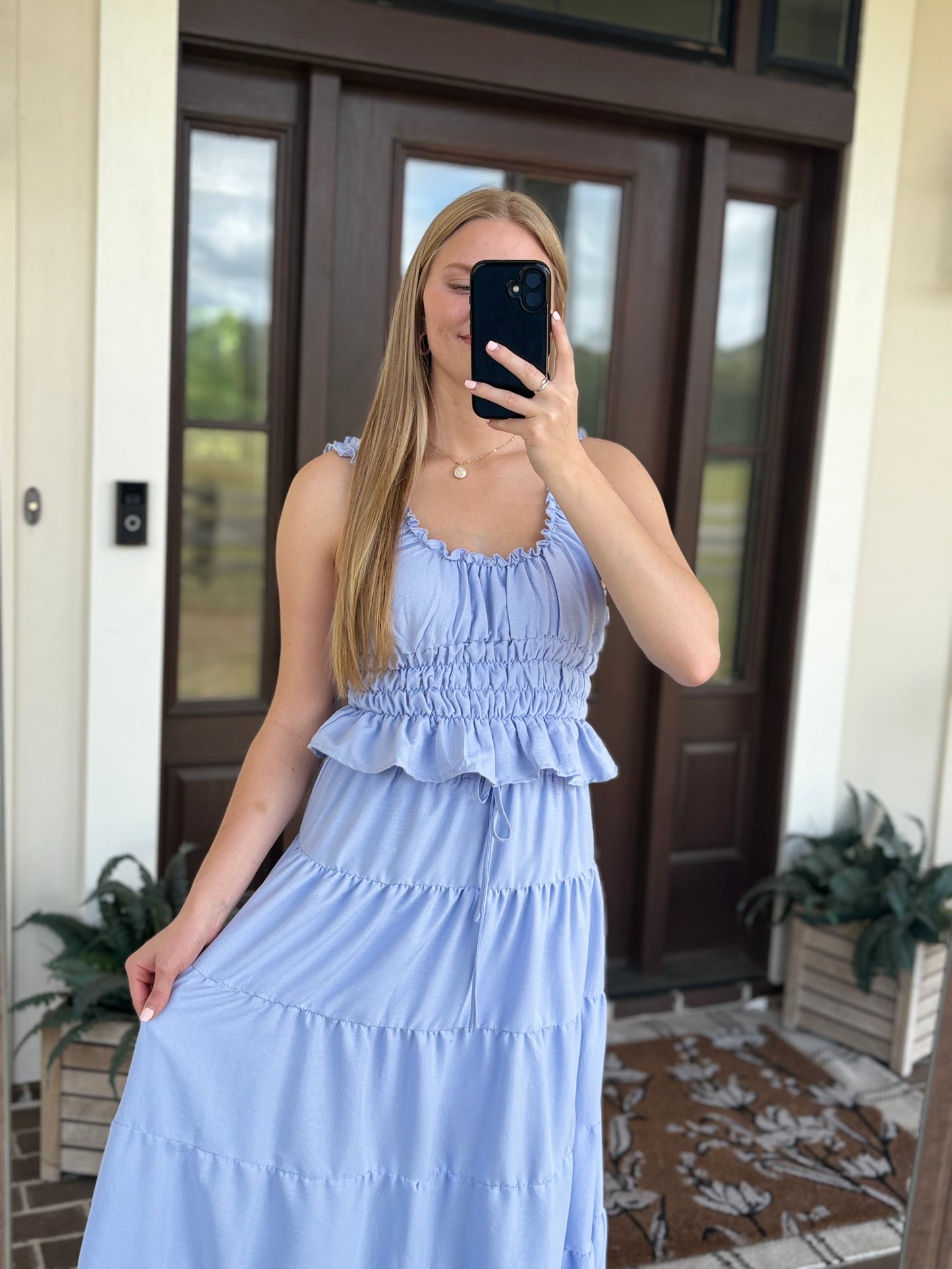 Baby Blue Maxi Skirt Set