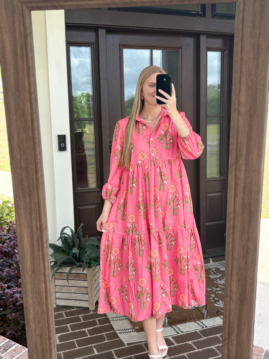 Floral Print Shirt Dress