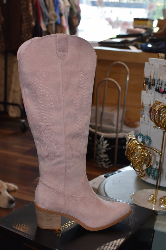 Light Pink Suede Boot