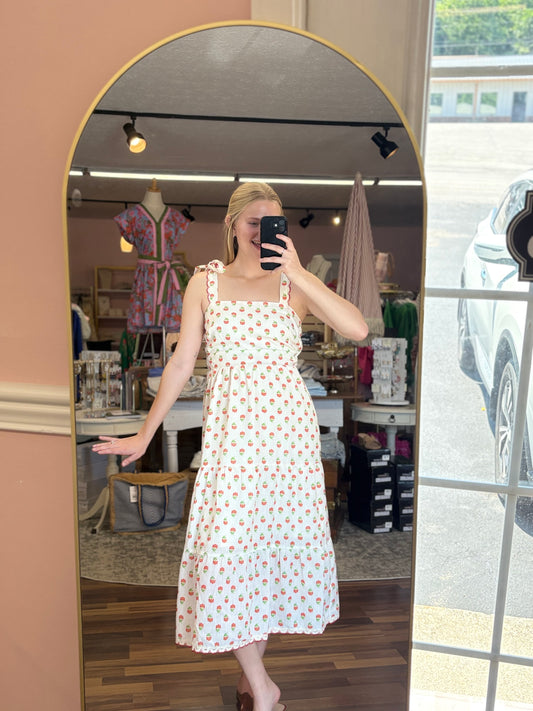 Cream Multi Floral Midi