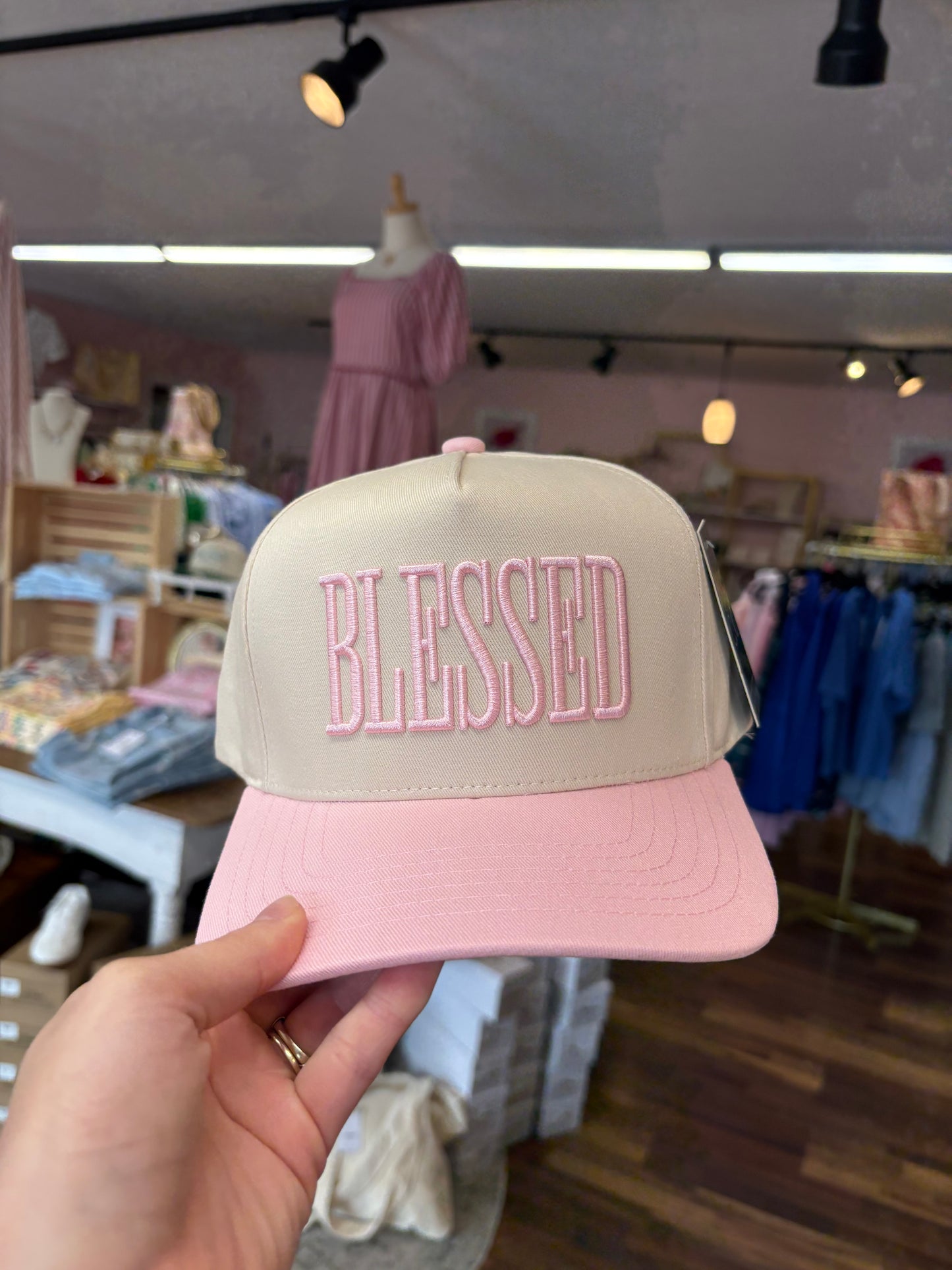Blush Pink Blessed Trucker Hat