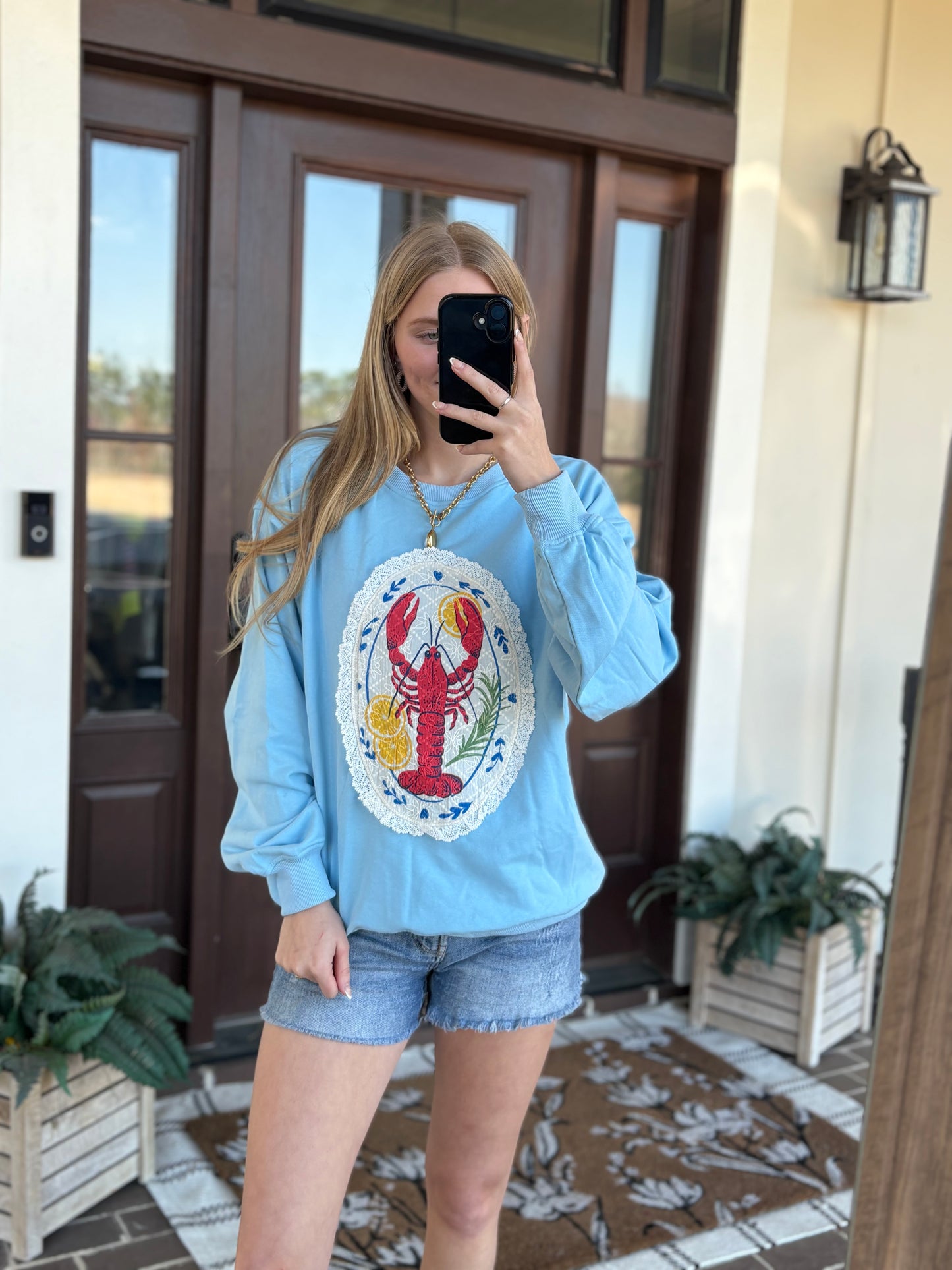Lobster Lace Frame Sweatshirt