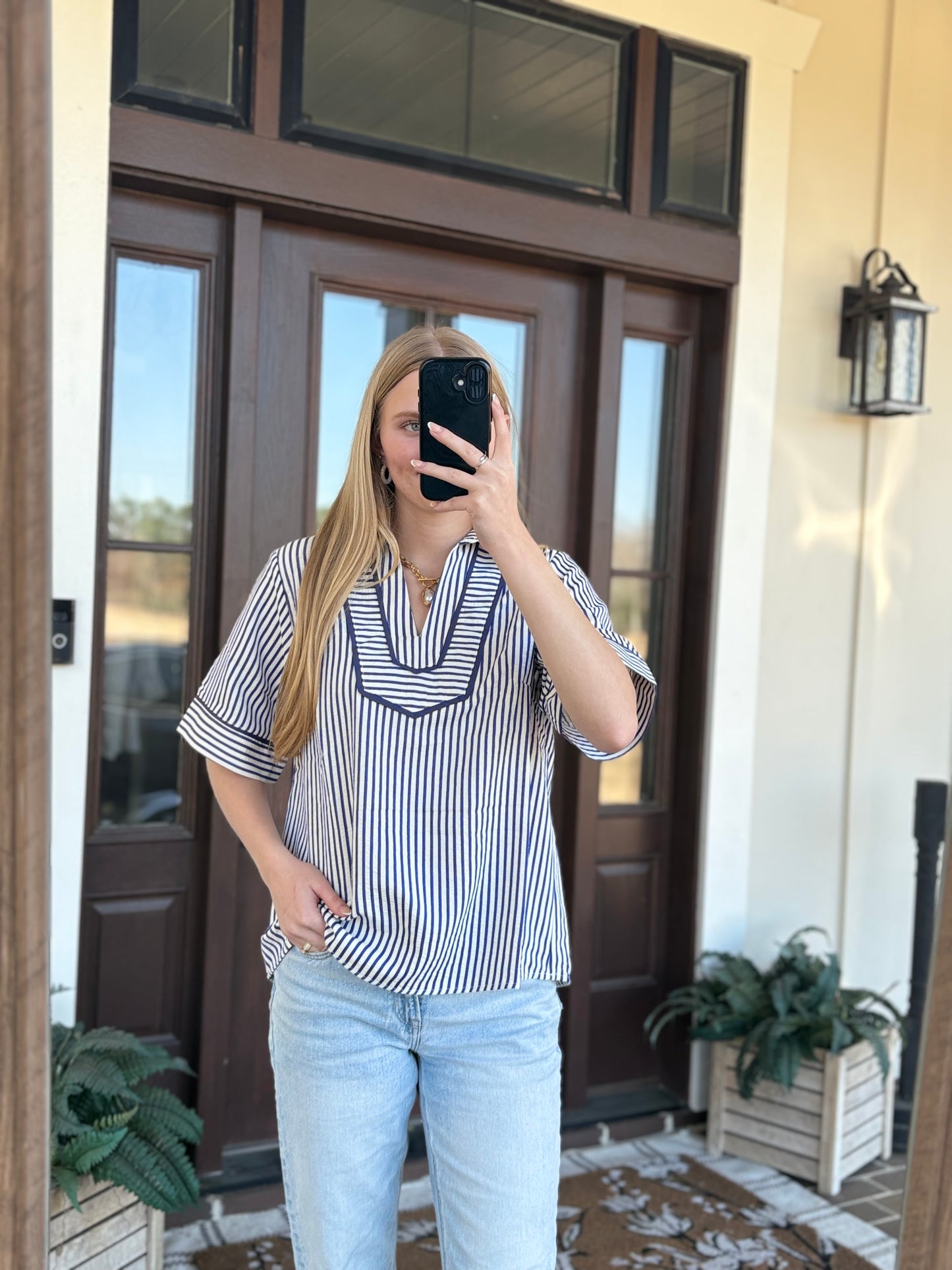 Striped Woven Top