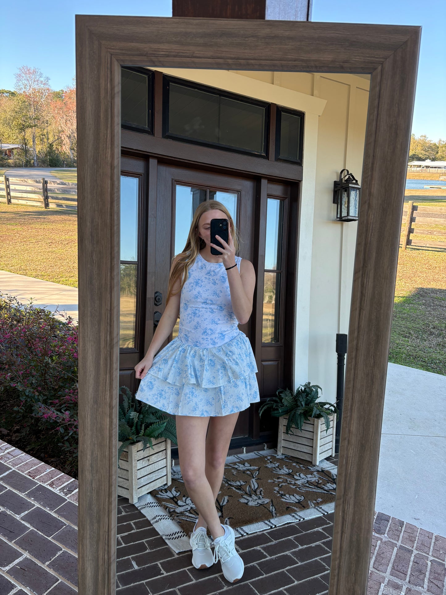 Blue Floral Active Knit Mini