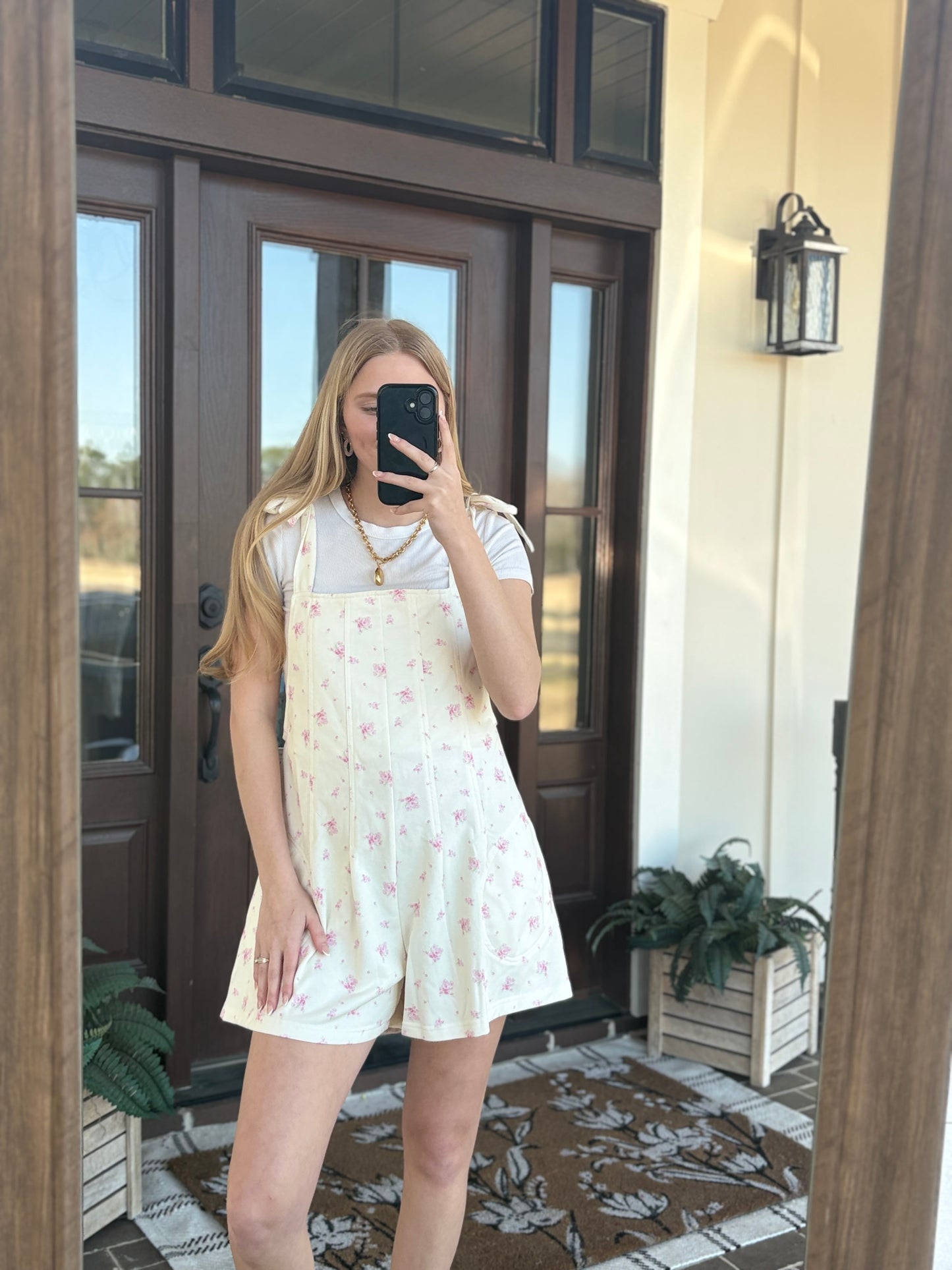 Floral French Bow Romper