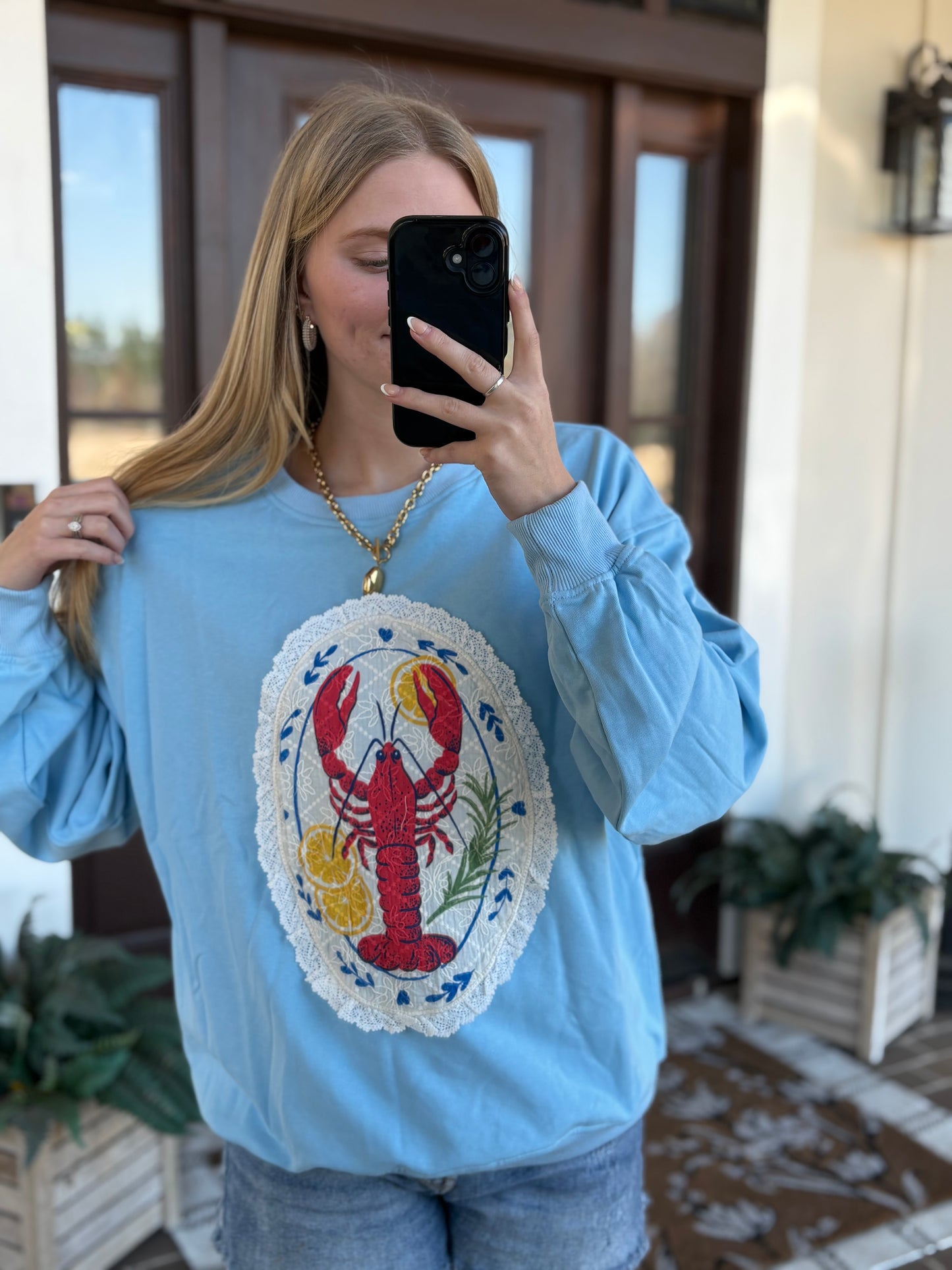 Lobster Lace Frame Sweatshirt