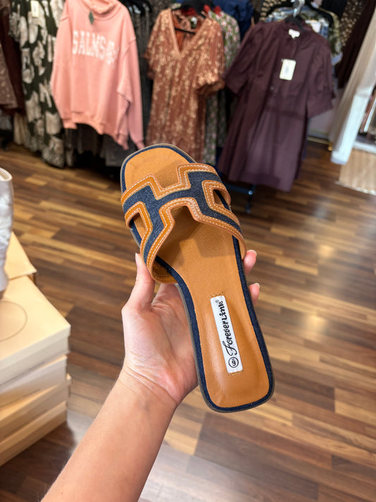 Denim Tan Lady Sandal