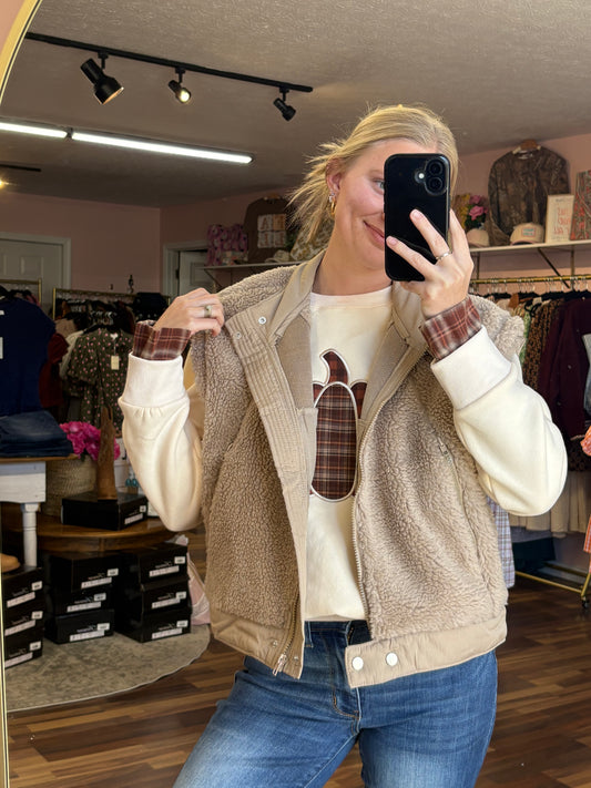 Light Mocha Fluffy Vest