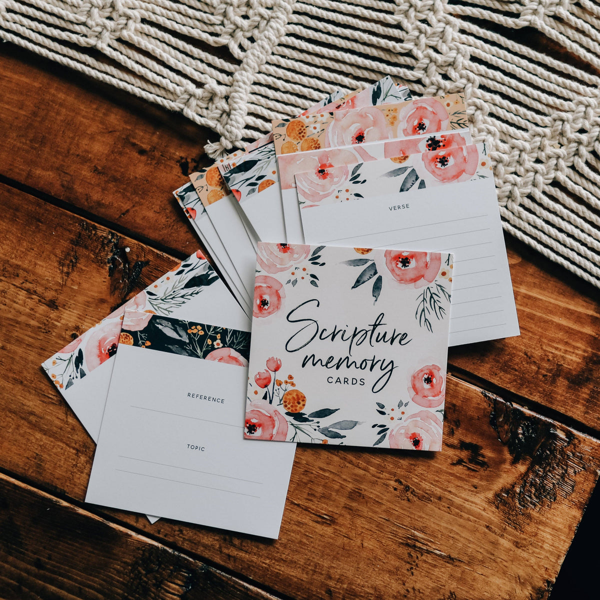 Floral Scripture Memory Cards